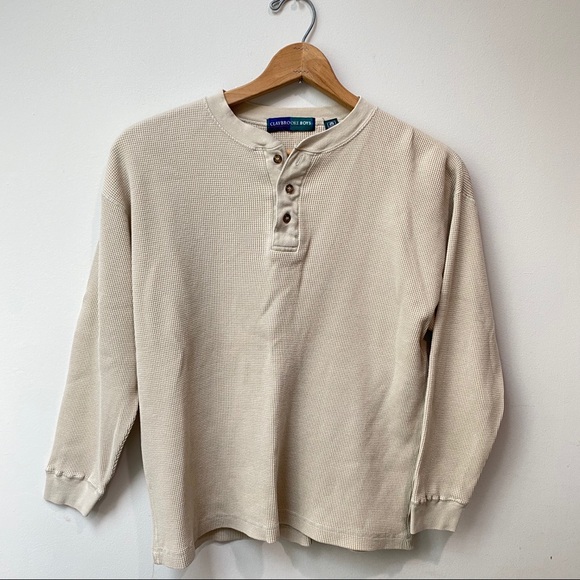 Vintage Other - Vintage Ribbed Knit Minimalist Henley Shirt